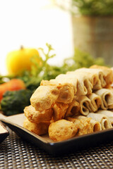 Delicious winter healthy snack fish cake skewers

