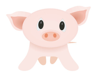 Cute piggy icon. vector illustration