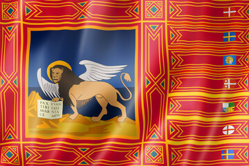 Obraz premium Veneto region flag, Italy