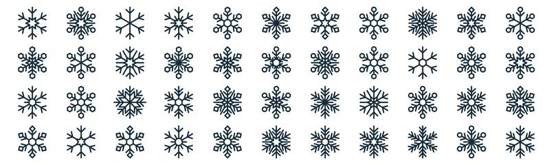 Foto op Aluminium snowflakes thin line icon set such as pack of simple snowflake, snowflake, snowflake, icons for report, presentation, diagram, web design © MacroOne
