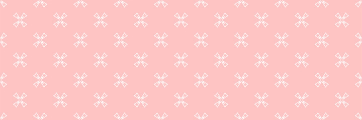 Background pattern with simple decorative ornament on a light pink background. Seamless pattern for wallpaper design, texture Vector imag