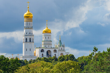 Fototapeta na wymiar Moscow. Russia. Ivan the Great belltower. Bell tower of the church in the center of Moscow. Kremlin. Churches Moscow. Religious tourism in Russia. Cities of Russia. Orthodoxy. Russian Federation.