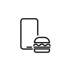 fast food delivery service on mobile symbol. editable icon collection of online services. simple and minimalist icons for a website or mobile app interface of food business.