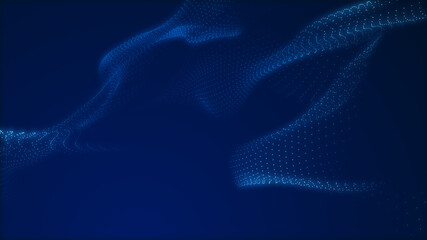 Abstract dot white blue wave gradient texture technology background.