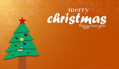 Fototapeta na wymiar Merry Christmas banner. New year, Xmas Holiday greeting card design. Christmas decorations.