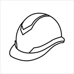 Construction safety helmet icon on white background. color editable. eps 10