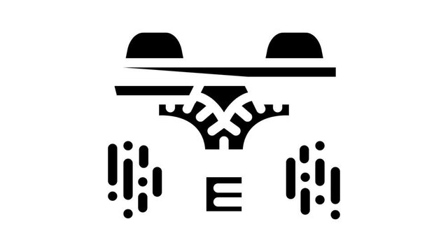 flyboard equipment animated glyph icon flyboard equipment sign. isolated on white background