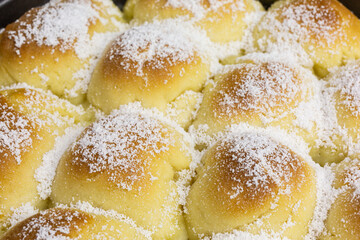 gluten free yeast pastry - sweet yeast buns in milk sauce
