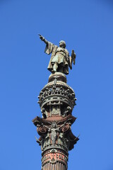 Fototapeta na wymiar Barcelona, Spain - september 29th, 2019: Christopher Columbus monument