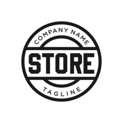 Fototapeta na wymiar Minimalist Vintage Stamp Label Store logo design