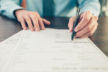 HR staff Submit a job application for new employees to fill out job application documents..job vacancy, job application concept.