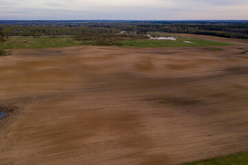 Drone view of agriculture landscape