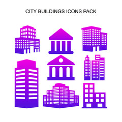 Set of Buildings Icons Pack