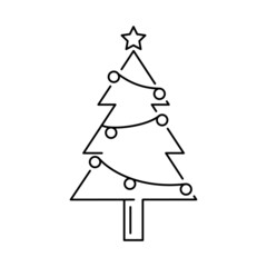 A simple linear Christmas tree icon for your projects