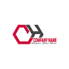 Abstract letter C and H logo design template