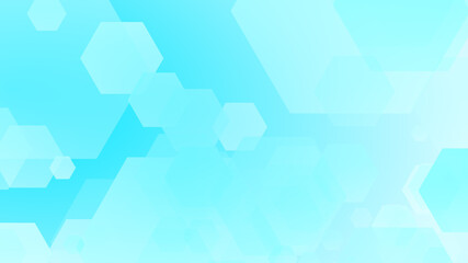 Obraz premium Abstract hexagon cross geometric white blue pattern medical background.