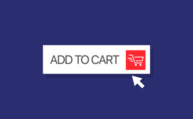 Add to cart button Shopping cart icon Flat design