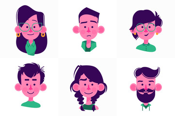 Face People Cartoon Collection