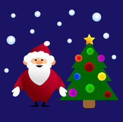 Santa claus tree new year red green blue christmas