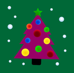 Fototapeta premium Santa claus tree new year red green blue christmas