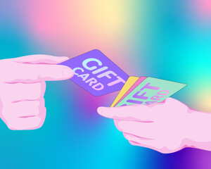 hands holding gift card