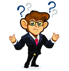 monkey mascot cartoon in vector 