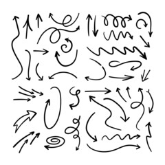 Arrow doodle collection. Hand drawn set of arrows.