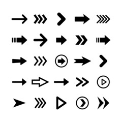 Arrow icon collection. Set of different arrows. Flat style isolated vectors.