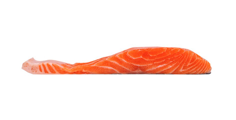 Frash Salmon steak on a white background.