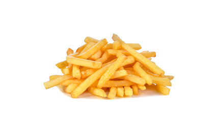 French fries isolated on white background.