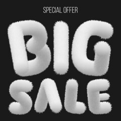 Fototapeta premium Big Sale Post With White Furry Characters