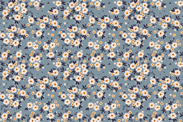 Vector seamless pattern. Pretty pattern in small flowers. Small white flowers. Gray background. Ditsy floral background. The elegant the template for fashion prints. Stock. © ann_and_pen