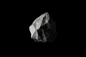 Floating stone on black space background