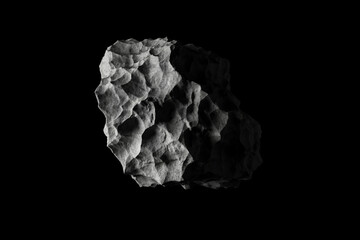 Floating stone on black space background