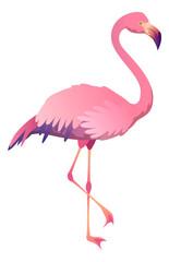Flamingo icon. Pink tropical bird. Summer symbol