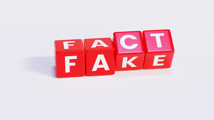 Red Fact and Fake Crossword Cube Letters