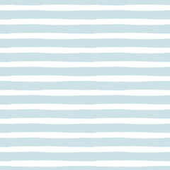 Baby blue irregular stripes vector seamless pattern. Abstract waves background. Scandinavian decorative childish surface design for nautical nursery and navy kids fabric.
