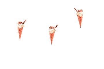 3d illustration, Amazing picture of cupcakes, juice , ice cream cone, food