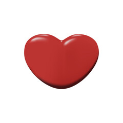 3D heart icon. Color vector illustration, realistic style EPS10. White isolated background.