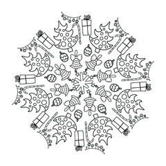 Christmas mandala coloring pages art
