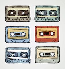 Cassette. Vector drawing