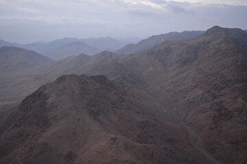 Egypt. View from Mount Sinai in the morning at sunrise.