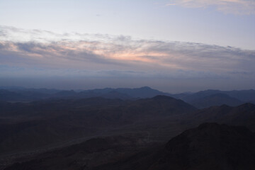 Naklejka na ściany i meble Egypt. View from Mount Sinai in the morning at sunrise.