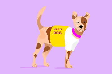 Service Dog with light blue background