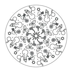 Christmas Mandala Coloring Pages art