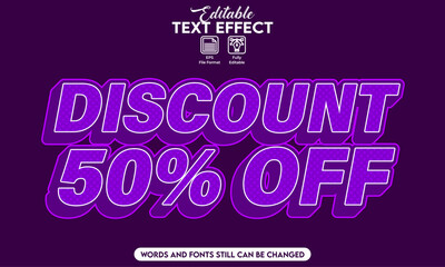Editable text effect discount sale style