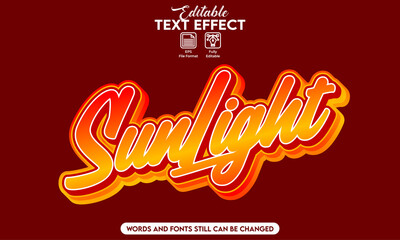 Editable text effect sun light style