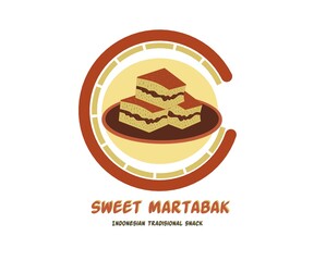 Martabak logo. Martabak icon. Martabak background. Vector design illustration. Martabak is a traditional Indonesian food.