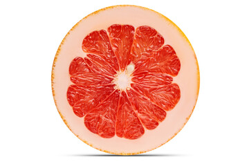 slice of grapefruit isolated on white background