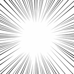 Obraz premium Comic book action lines. Speed lines Manga frame. Cartoon background. Black and white vector retro illustration